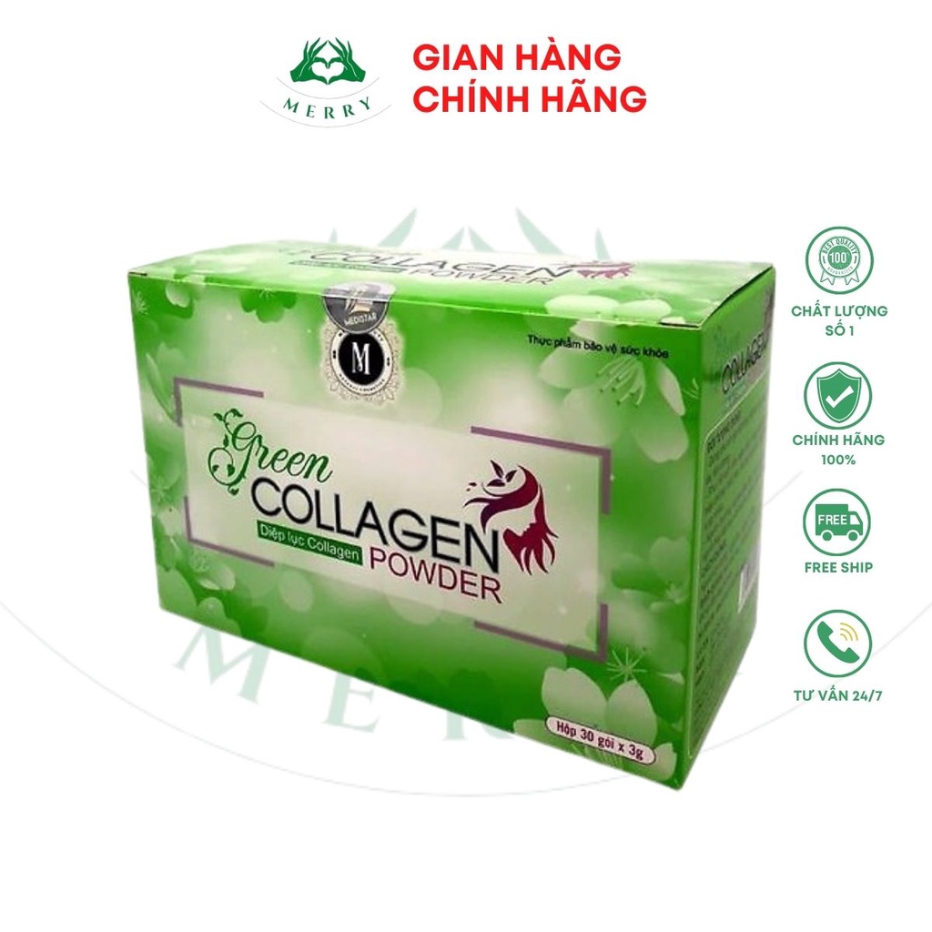 Diệp Lục Collagen GREEN BEAUTY Chính Hãng MERRY STORE Nguyên Mã giúp Đẹp Da Cân Bằng Nội Tiết Tố