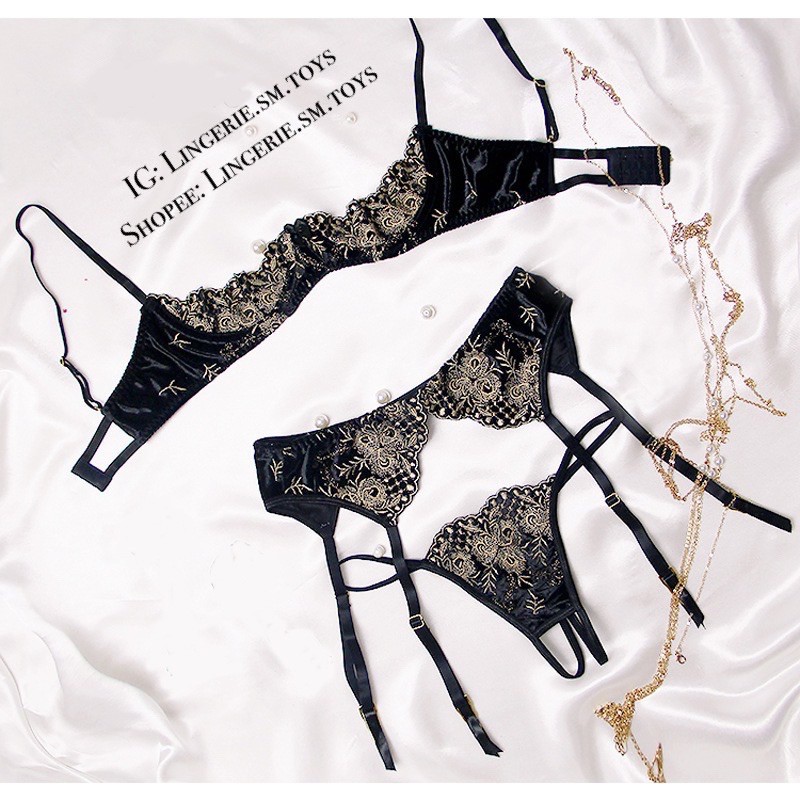 Set cúp Ngực Gọng Ren Hoa Thêu Gợi Cảm Sexy | Nội Y Cao Cấp