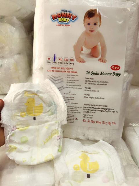 BỈM QUẦN MONNYBABY: 100 MIẾNG M.L.XL.XXL