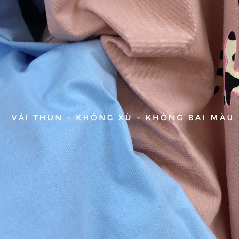 Áo thun tay lỡ dáng rộng unisex dưới 75kg - Chú bò ăn cỏ