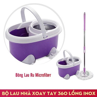 BỘ CÂY LAU NHÀ XOAY TAY ⚡FREE SHIP EXTRA ⚡ LỒNG INOX 360 FUJISHI SPEED MOP