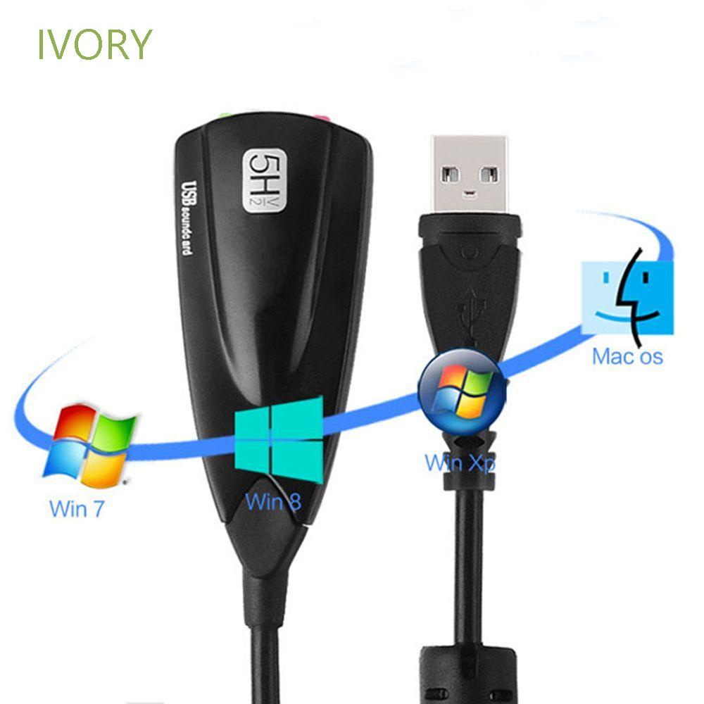 Đầu chuyển đổi thẻ âm thanh micro/Headphone PC USB sang 3.5mm kênh ngoài 7.1 nhỏ gọn bền bỉ