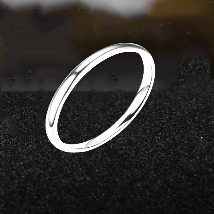 Sỉ Nhẫn trơn inox kiểu mo tròn bản 2mm đẹp, không đen, chuẩn thời trang - tặng hộp đựng xinh xắn