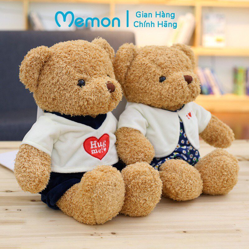 Gấu Bông Teddy Hug Me Đôi Nhồi Gòn Cao Cấp Memon