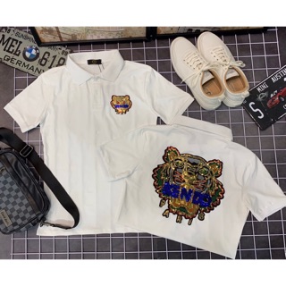 Áo thun cổ trụ_áo thun có cổ đính kim sa (chất cotton 100%) DN01