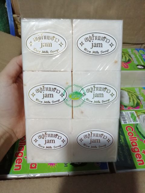 (65g) Xà phòng kích trắng cám gạo Thái Lan Jam Rice Milk Soap