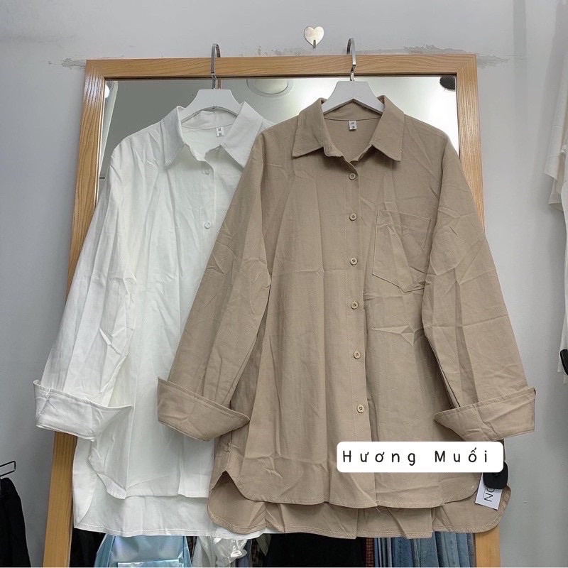 Áo sơ mi vintage chất thô mềm dày dặn-hang qchau