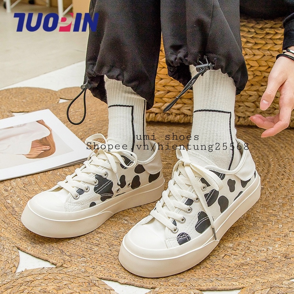 [LOẠI 1-SẴN] Giày thể thao nữ vải canvas đế bằng bánh mì cao 4cm hot mới ulzzang Basic màu đen/trắng/kem đẹp bata basic
