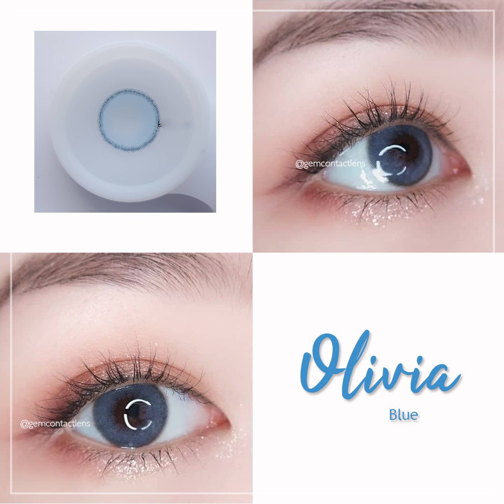 [ĐỦ ĐỘ] áp tròng OLIVIA BLUE - Ẩm Cao 55% - HSD 6 Tháng - Lens Xanh Viền Mỏng Hottrend Dễ Make Up Tự Nhiên Mắt Nhạy Cảm