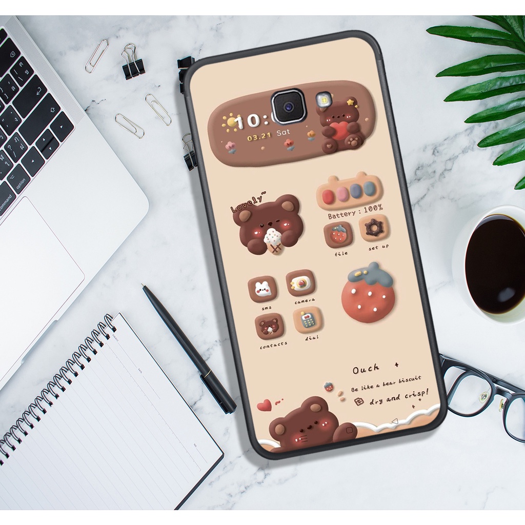 ỐP LƯNG SAMSUNG A3 2016 - A5 2016 - A7 2016 - A3 2017 - A5 2017 - A7 2017 , IN HÌNH GẤU NÂU CHOCOLATE ĐÁNG YÊU.