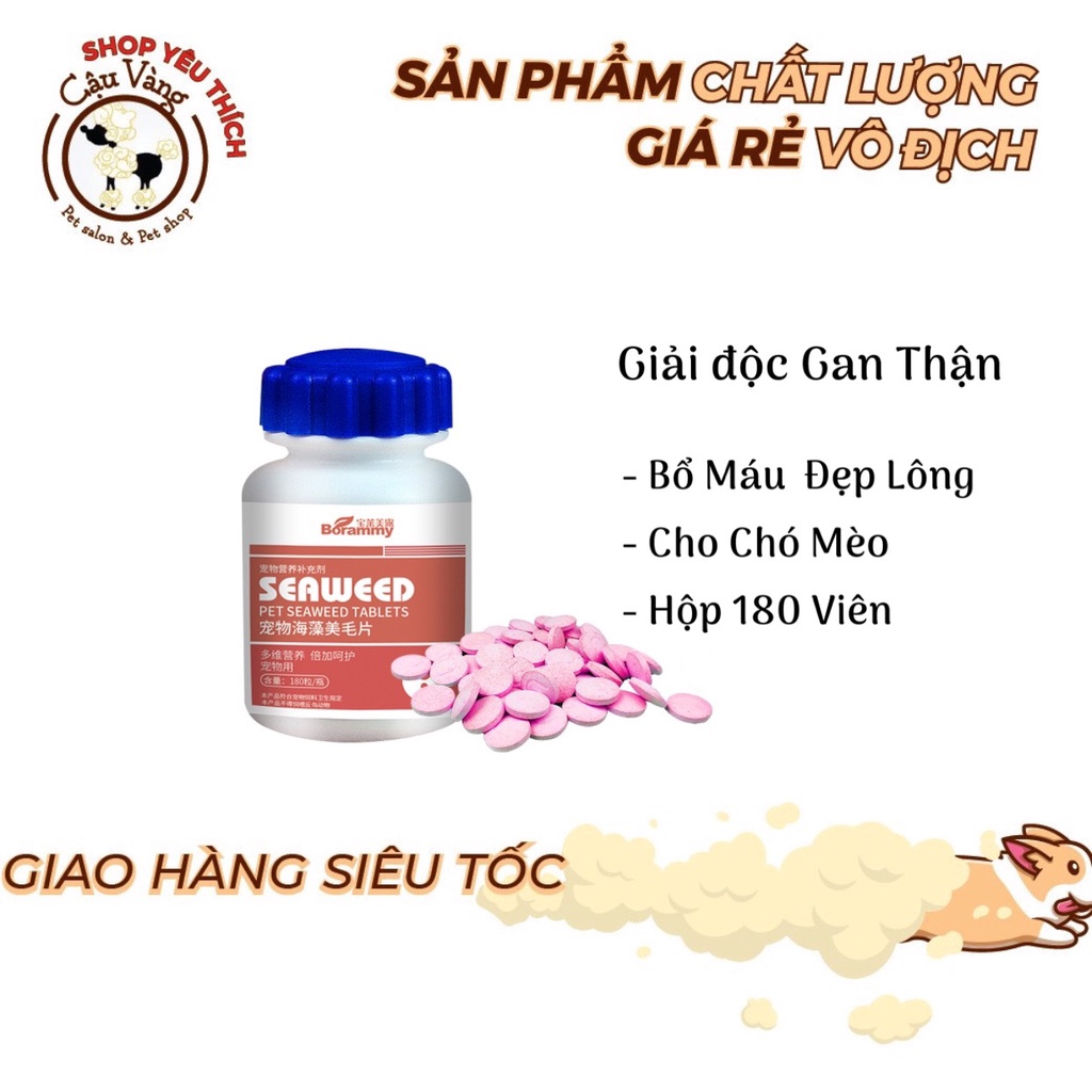 Giải độc gan, thận, bổ máu đẹp lông cho chó mèo Borammy 180v - giúp tăng trưởng và tăng sức đề kháng cho thú cưng