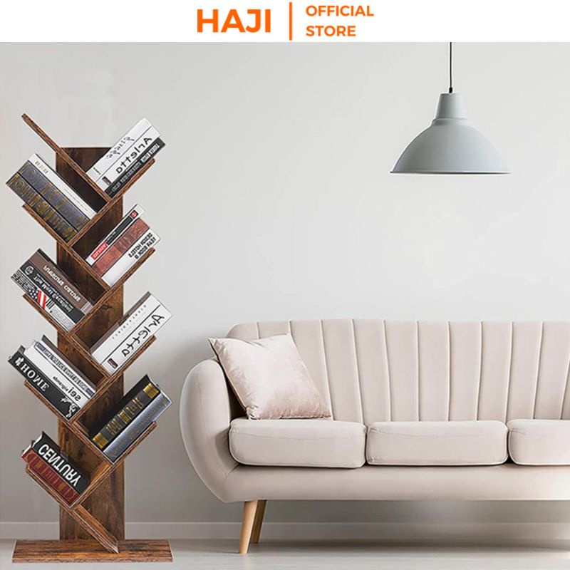 Kệ sách HAJI hình cây 9 tầng tăng khả năng lưu trữ tiện lợi A03