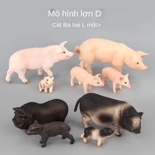 OLợn rắn mô hình đồ chơi trẻ em phỏng động vật gia cầm lớn trắng đen nhựa trang trí nhà