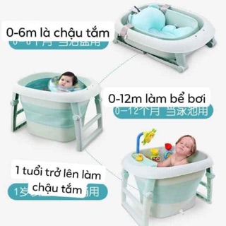 CHẬU TẮM THÀNH CAO GẤP GỌN ĐỦ PHỤ KIỆN