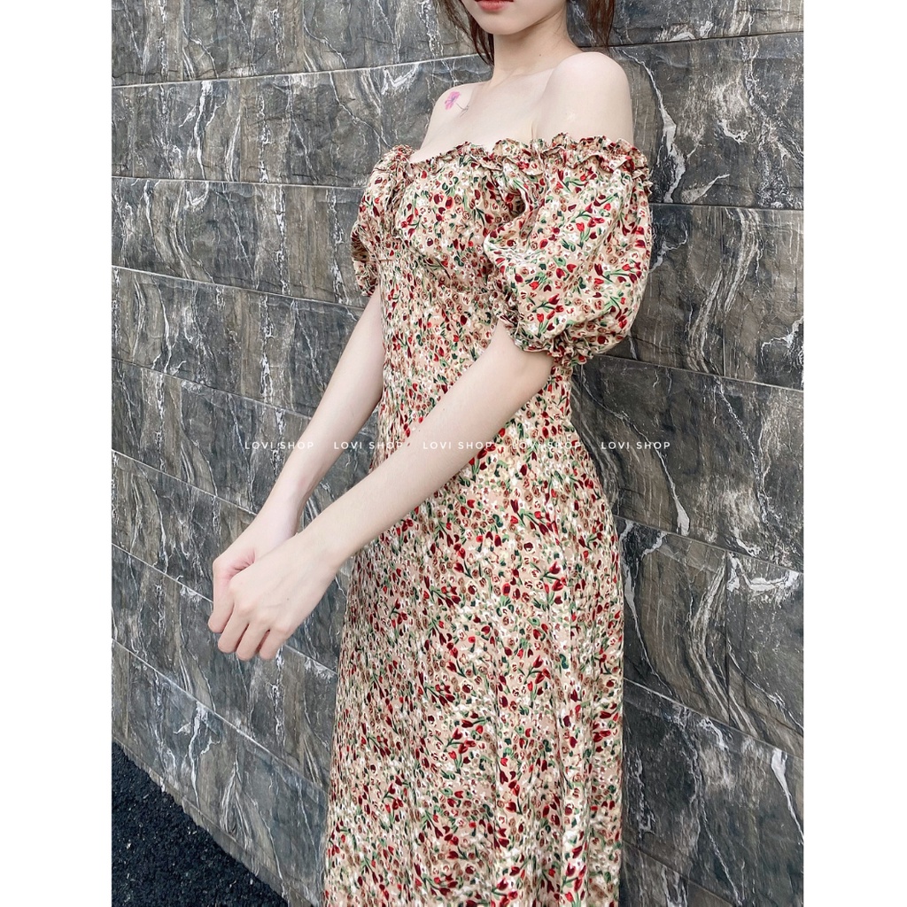 LOVI SHOP - Đầm maxi hoa phong cách vintage thời trang Pháp