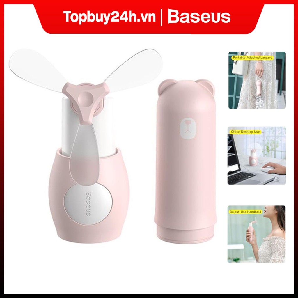 Quạt Mini Baseus Cầm Tay Sạc Dung Lượng 2000mah Cổng USB Hai Cấp Độ