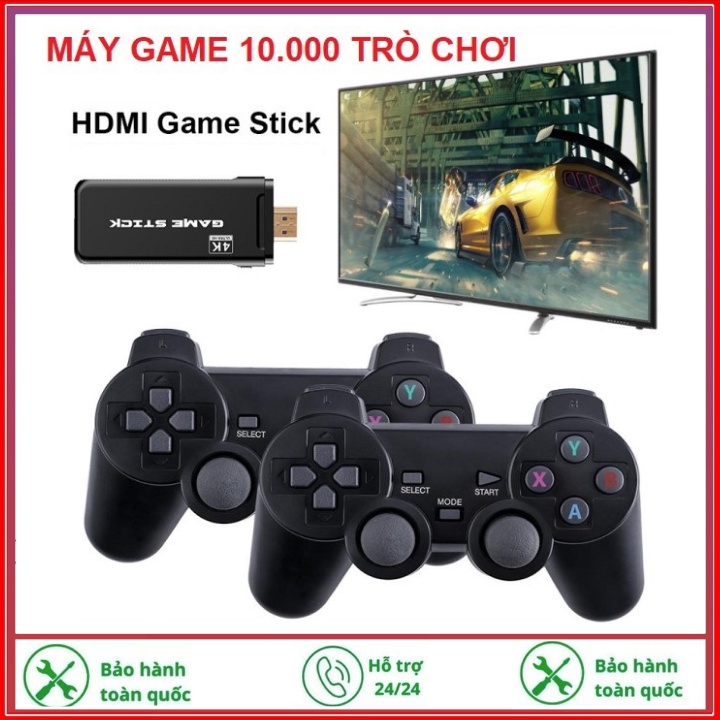 Máy chơi game 10000 trò - Game Stick 4K kèm 2 tay cầm chơi game - Kết nối Tivi HDMI - Tặng Thẻ nhớ 64G-BH 12 tháng