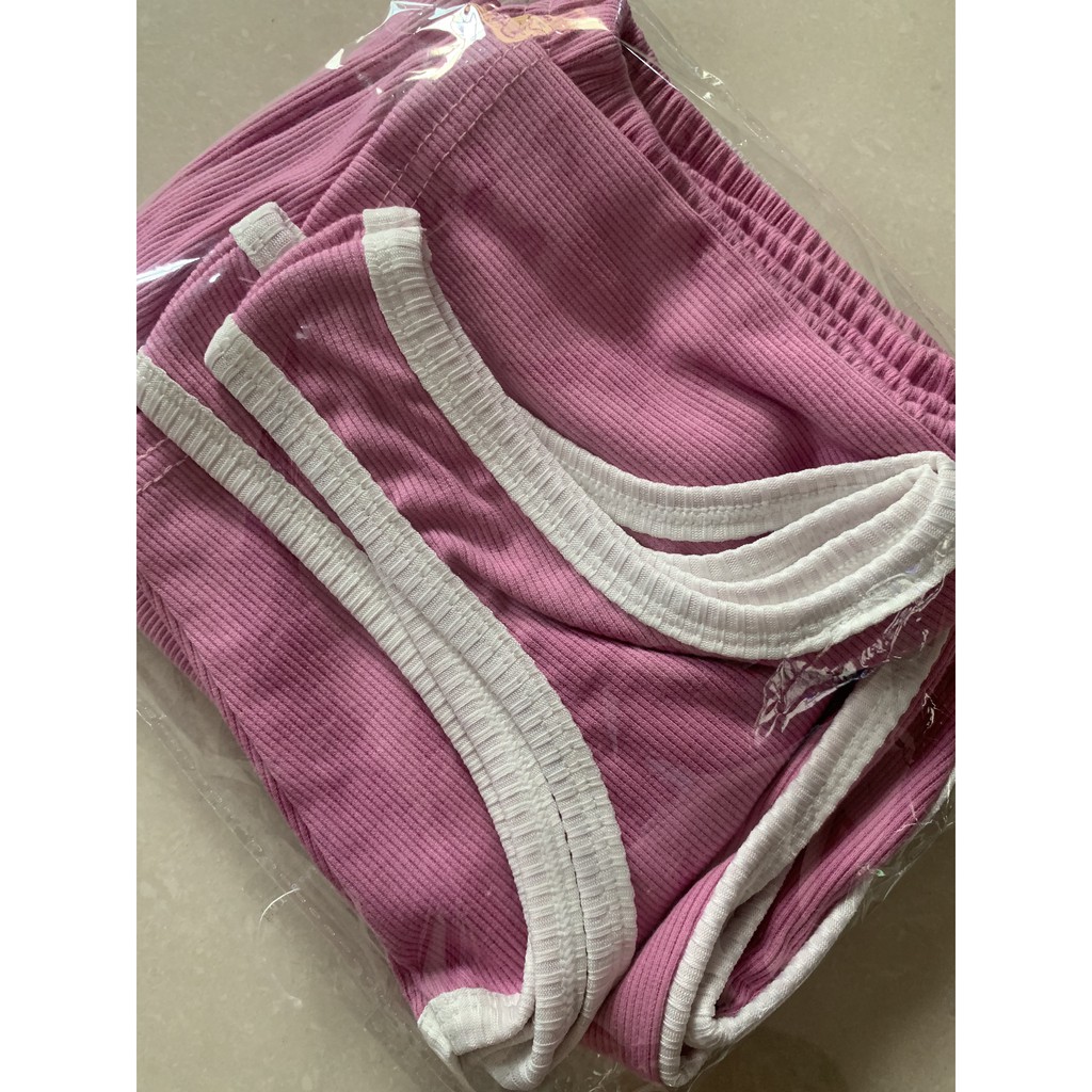 Đồ bộ croptop nữ vải thun co dãn kiểu dáng sexy CRSB006