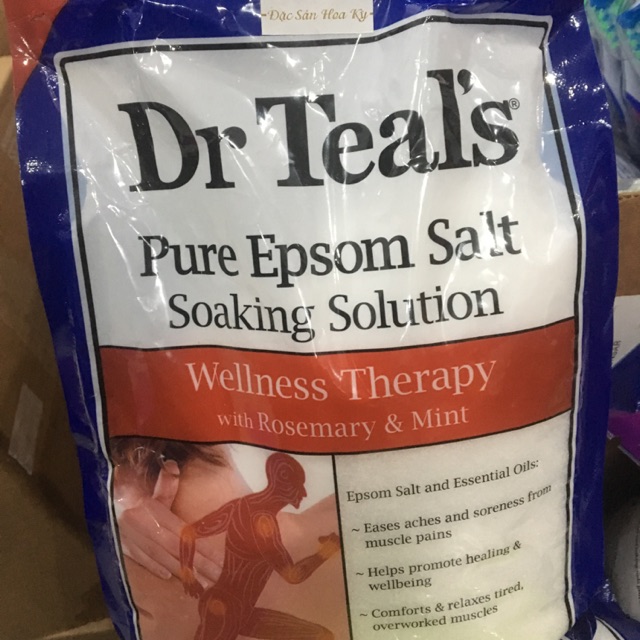 Hàng nội địa Mỹ Muối tắm Epsom Dr Teals liệu pháp chăm sóc sức khoẻ với cây hương thảo và bạc hà