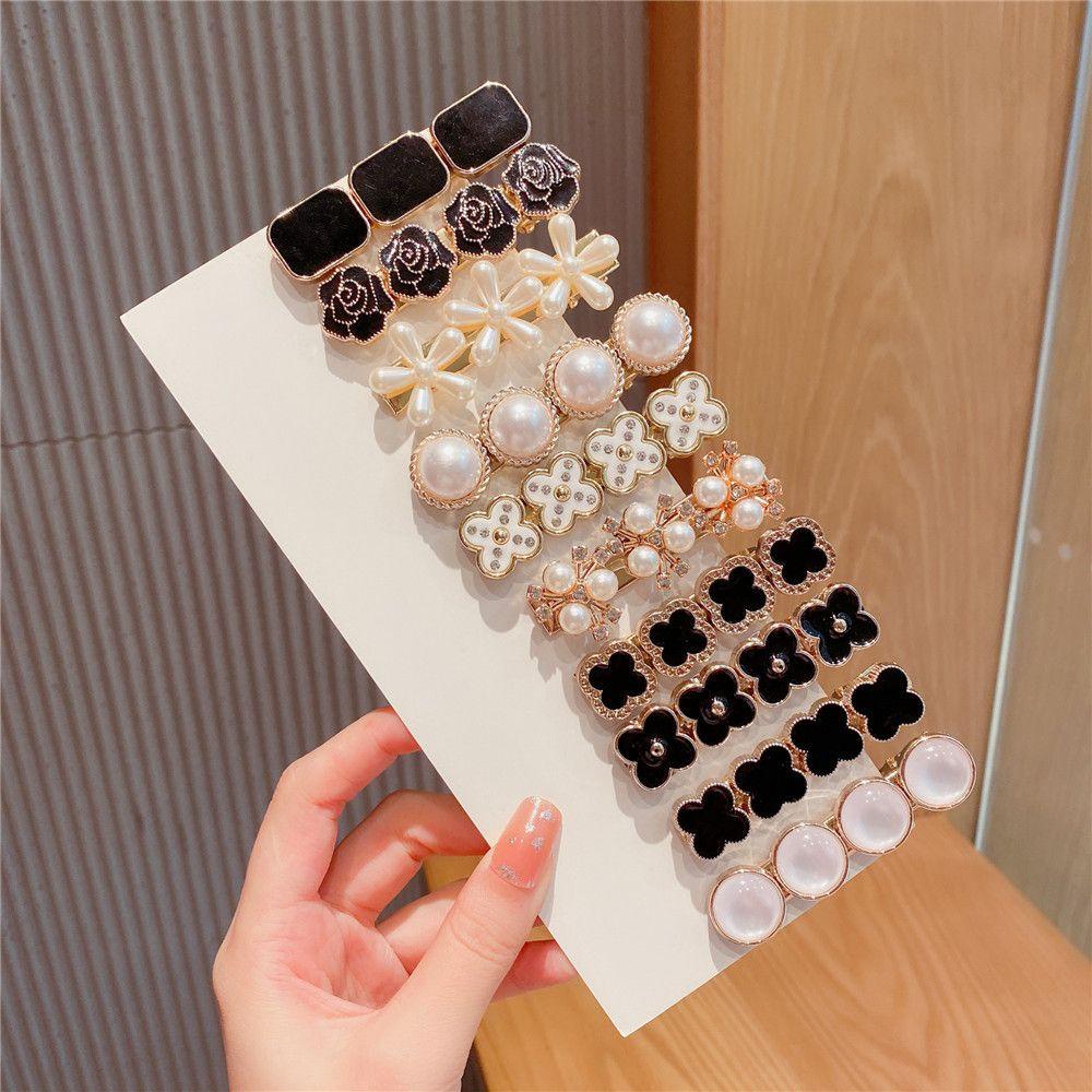 Kẹp Tóc Hàn Quốc Ngọt Ngào|Kẹp Tóc Hình Hoa Đính Ngọc Trai Nhân Tạo Thời Trang