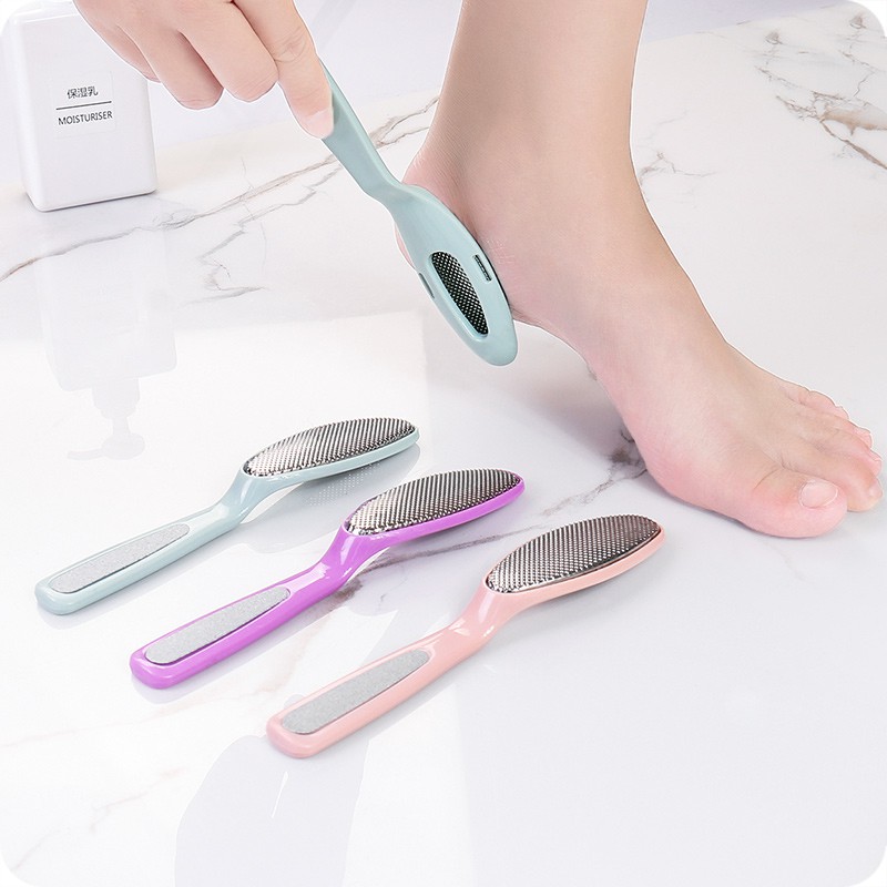 Dụng cụ chà gót chân hai đầu bằng thép không gỉ màu sắc ngẫu nhiên chất lượng cao