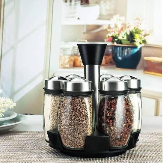 Bộ 6 lọ đựng gia vị thủy tinh