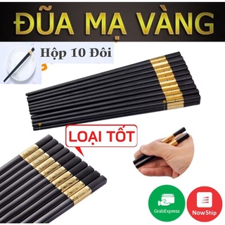 Bộ 10 Đôi Đũa Mạ Vàng Xuất Nhật Cao Cấp, Bền Đẹp, Sang