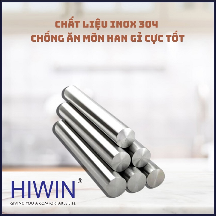 Bát tường lệch phòng tắm kính chất liệu inox 304 mặt gương phi 25 HIWIN SB-610Z