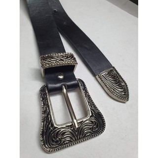 Thắt lưng Saint Laurent - Vuông Đen 3 đai khóa