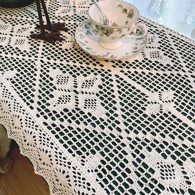 Khăn Trải Bàn Vải Cotton Lanh Dệt Kim Kiểu Retro Mỹ Dễ Thương