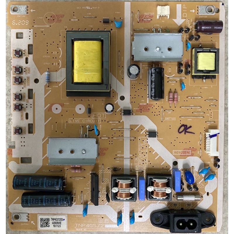 BOARD NGUỒN TV PANASONIC TNP4G572 TH-32C400V TH-32D400V TH-32DS500V