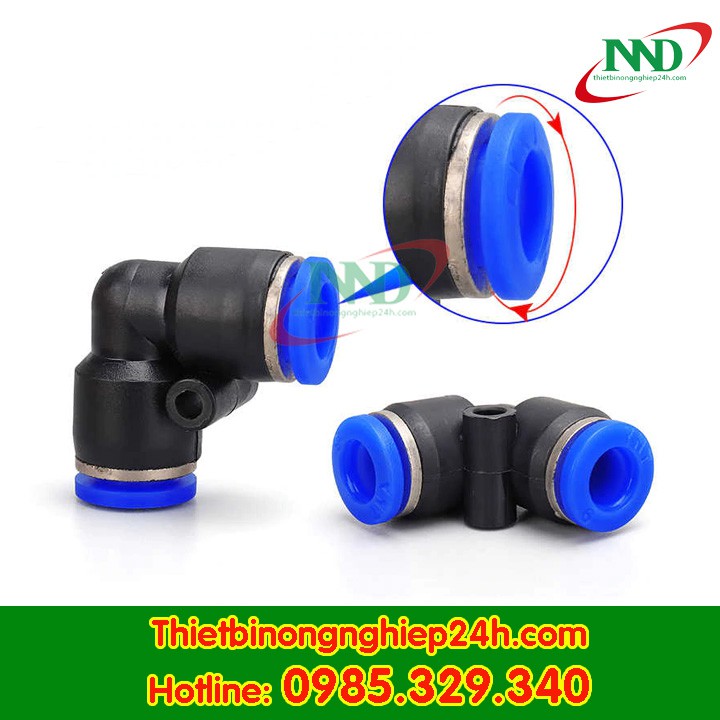 Đầu nối nhanh PV8, Co góc nối nhanh khí nén 8mm, phun sương |PHỤ KIỆN TƯỚI GIÁ SỈ