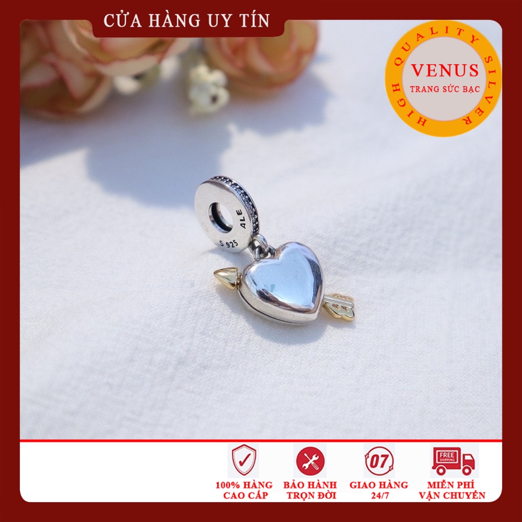 [Charm bạc 925 cao cấp] Charm treo trái tim mũi tên- Mã sản phẩm VENUSTMT