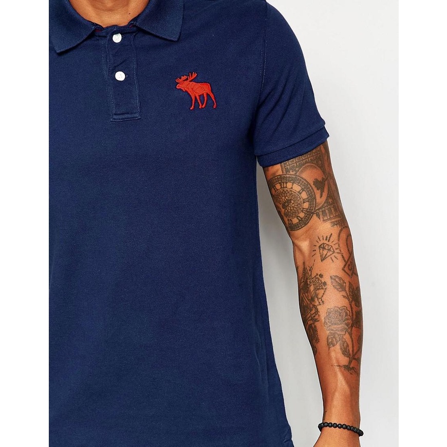 Áo thun polo Abercombie & Fitch Big Moose màu vàng B00FN55Z1Q