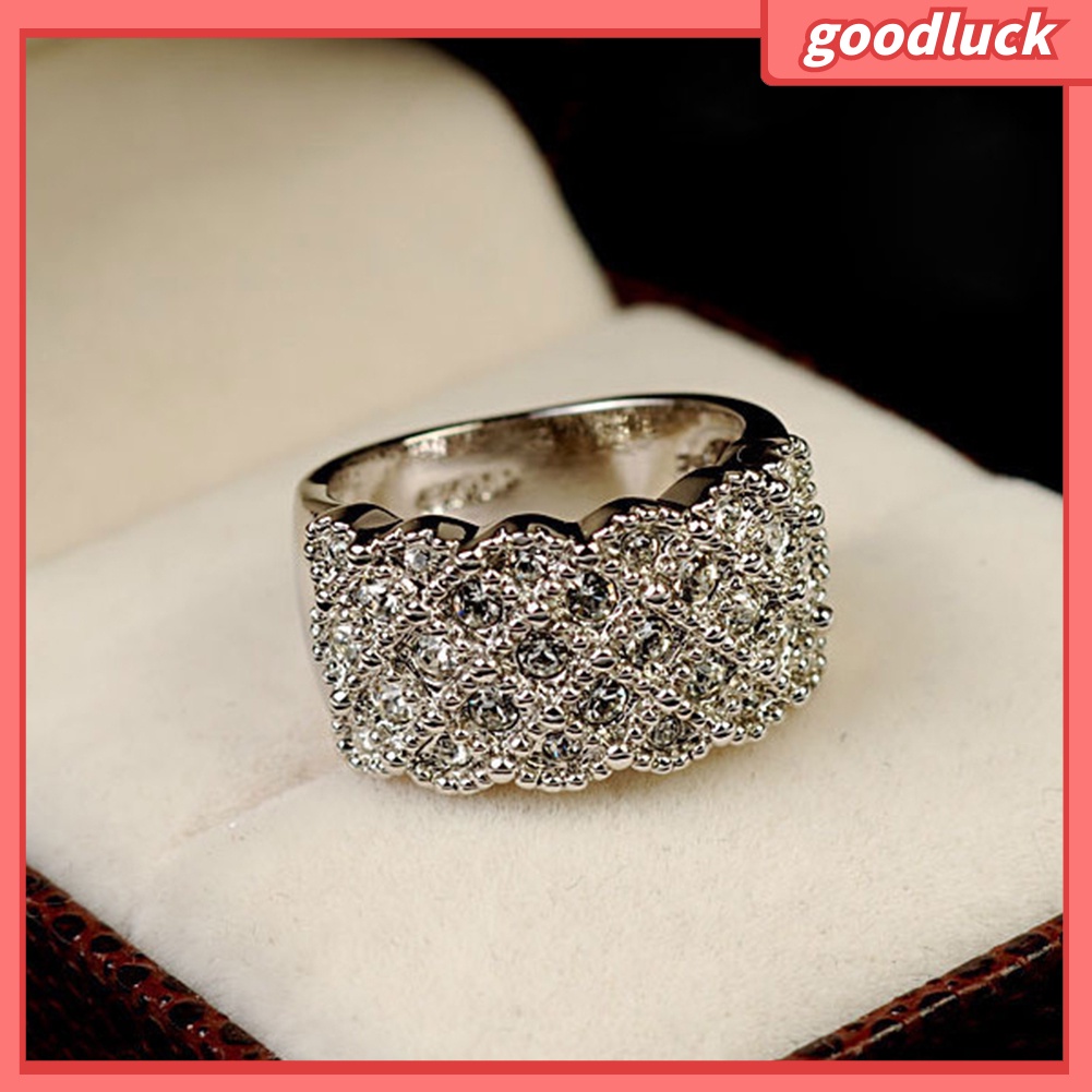 Nhẫn bằng hợp kim đính đá giả thời trang sang trọng cho nữ