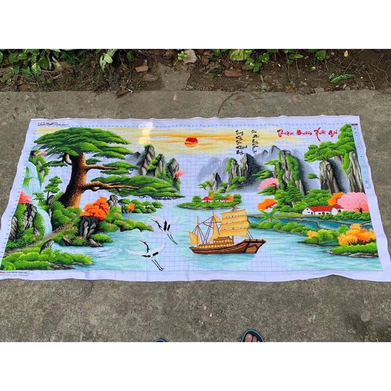 tranh thêu thuận buồm xuôi gió 189x92cm mã sp f283