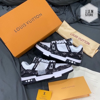 Giày l.v trainer sneaker white black lai au sc
