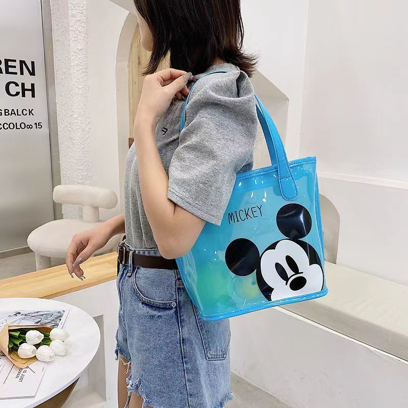Túi Xách Đeo Vai Trong Suốt In Hoạt Hình Mickey Thời Trang Hàn Quốc 2022 Cho Nữ
