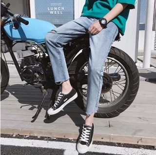 Quần baggy jeans rách gối