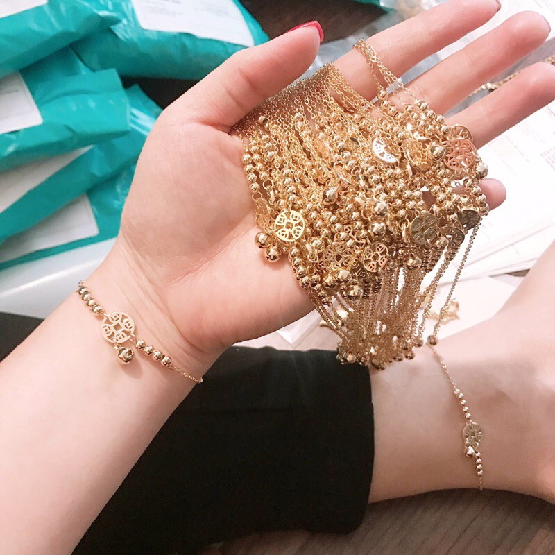 Lắc Chân Kim Tiền Tài Lộc May Mắn, Vòng đeo chân nữ cao cấp bền màu | BigBuy360 - bigbuy360.vn