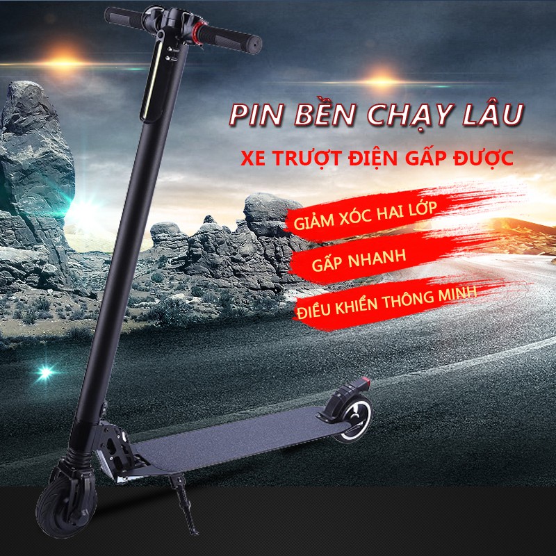 OT106- Xe Scooter xe trượt điện mini có thể gấp thanh thiếu niên nam nữ đi làm đi học tiện lợi superbank908