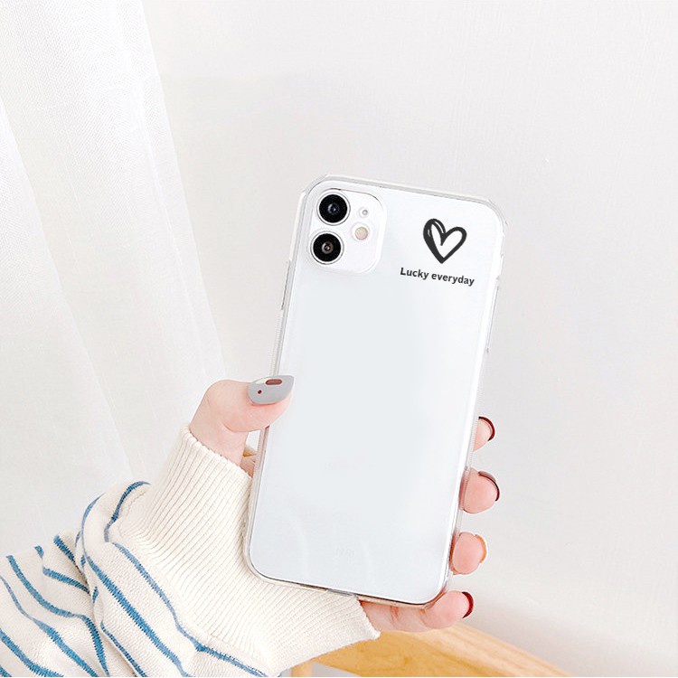 Ốp lưng iphone Tim tí hon viền trong chống ố vàng 6/6plus/6s/6splus/7/7plus/8/8plus/x/xr/xs/11/12/pro/max/plus/promax