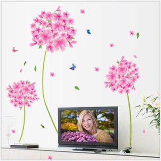 Decal dán tường 3 cây bồ cong anh và bướm