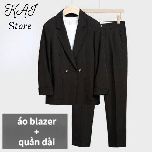 Set Bộ Blazer Đen Phong Cách Hàn Quốc Siêu Đẹp Dành Cho Nam Giới