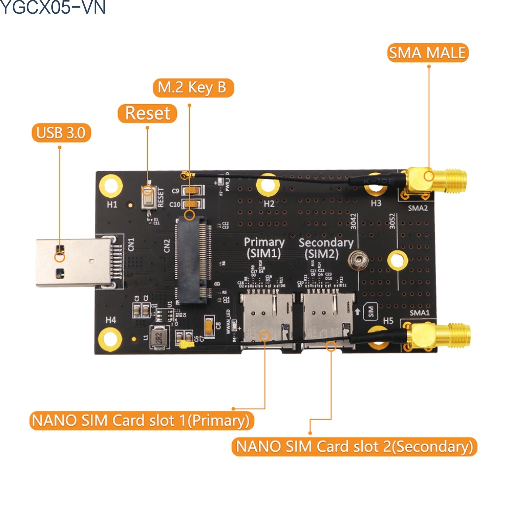Thẻ Mở Rộng Thẻ Sim Nano M.2 Sang Usb 3.0 Cho Laptop Desktop Wlan / Lte 3g / 4g / 5g | BigBuy360 - bigbuy360.vn