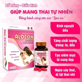 Viên uống cho nữ Alocon hộp 30 viên -hỗ trợ tăng cường sức khỏe cho phụ nữ đang muốn sinh con