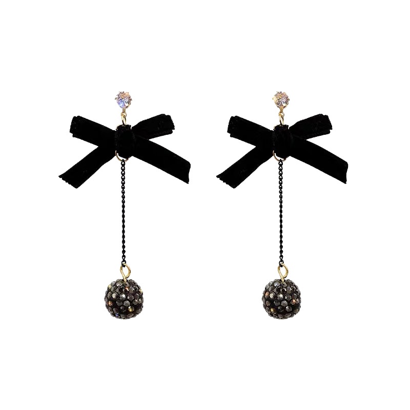 Bông Tai Hình Nơ Phối Tua Rua Phong Cách Vintage Dành Cho Nữ