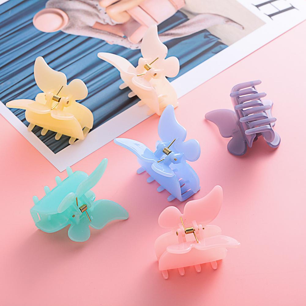 SUMU Kẹp Tóc Càng Cua Bằng Acrylic Mỏng Phong Cách Vintage