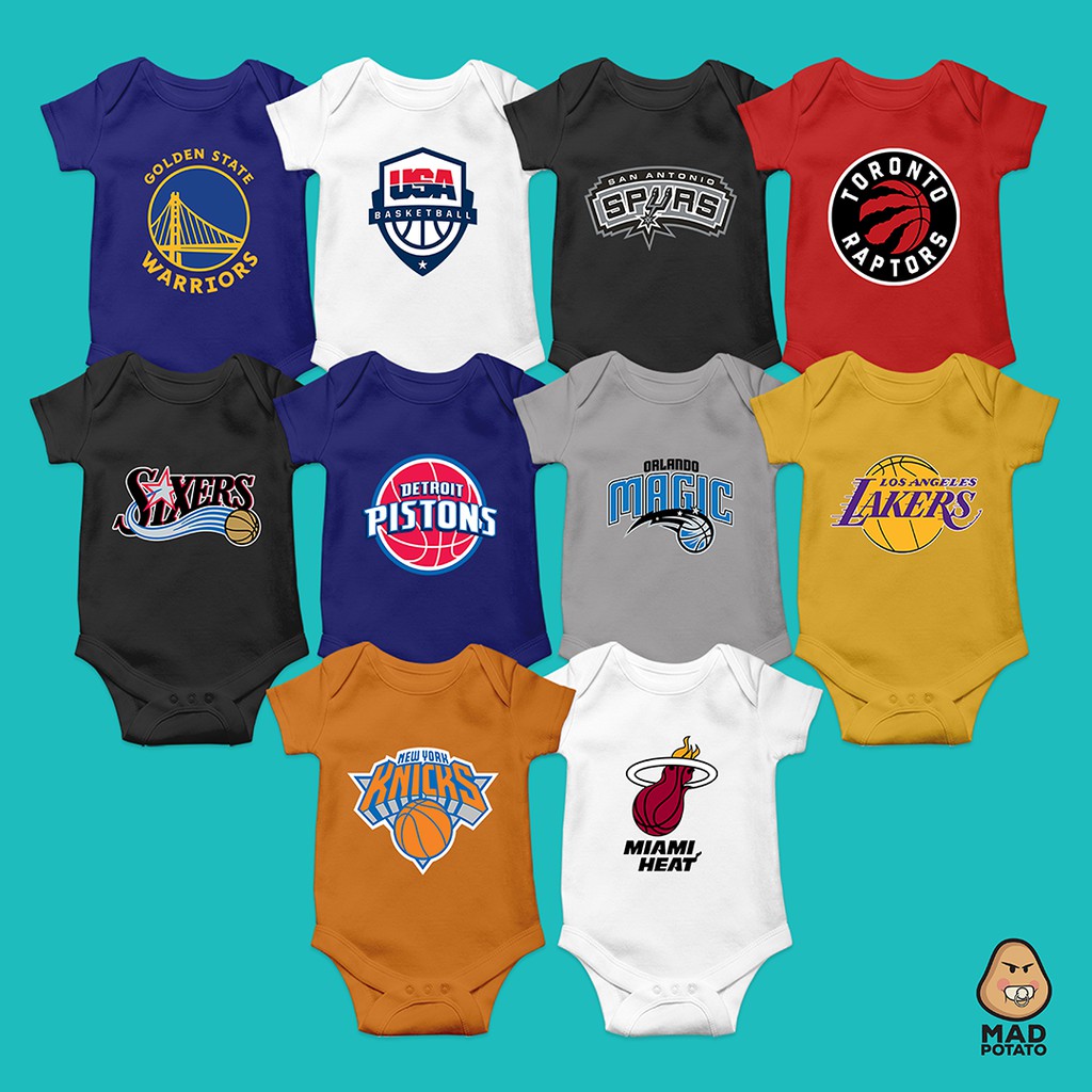 MAD POTATO NBA Đội LAKERS MIAMI HEAT MIAMI HEAT Bóng rổ Onesies Baby Onesie Romper / Áo sơ mi trẻ em