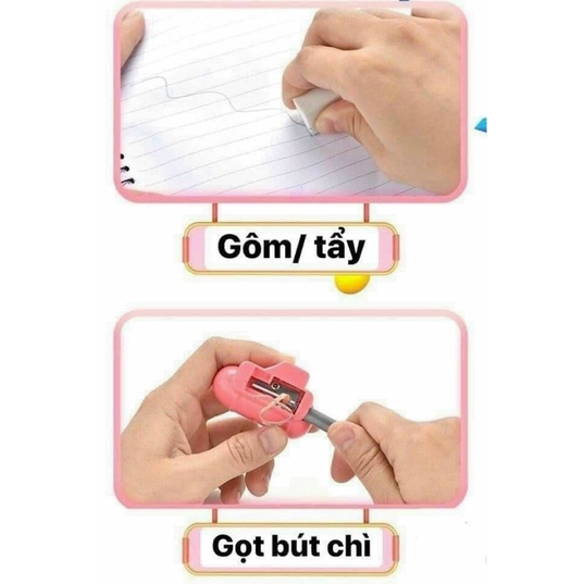 Bộ dụng cụ học tập 6in1 hình máy bay cute cho bé